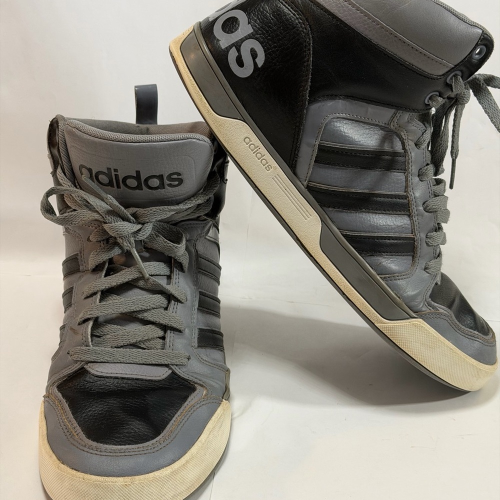 Adidas Black and Gray High-Top Sneakers